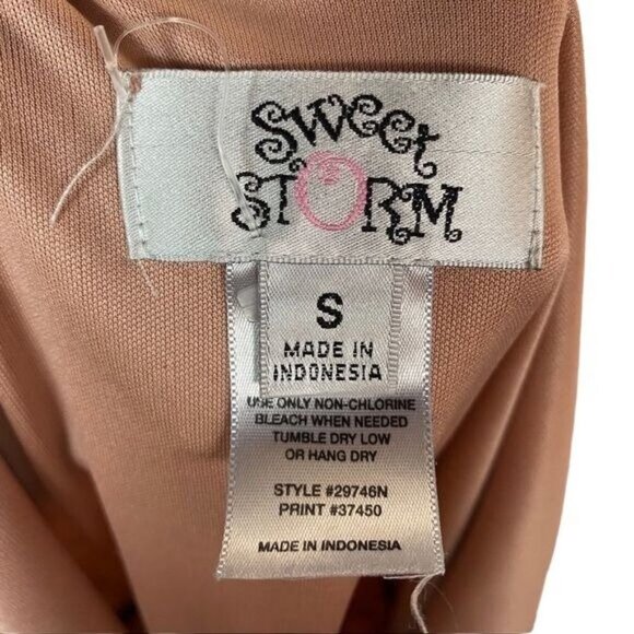 Sweet Storm Mauve Pink Black Polka Dot Blouson Dress Size S - Picture 2 of 12